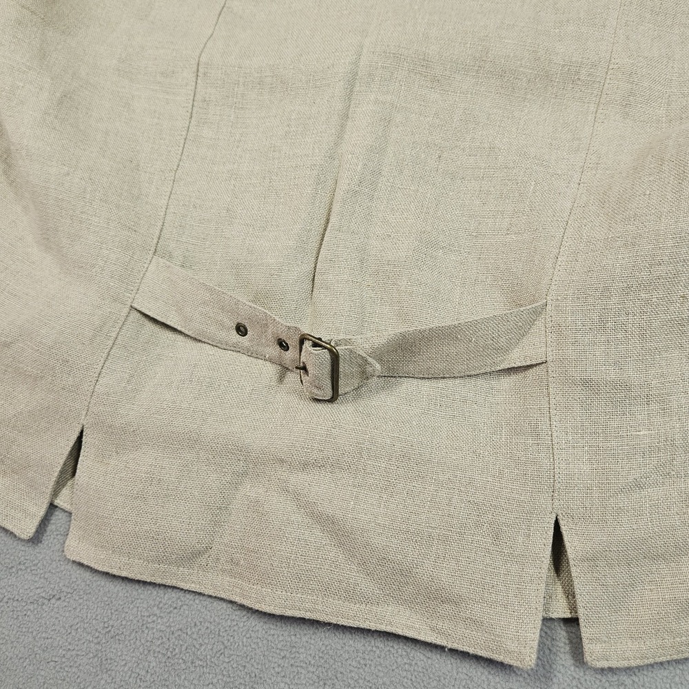German Linen Vest Men US Sz 44/ EU 54 Western Trachten Traditional Leather Hunt - Picture 12 of 16